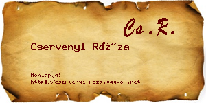 Cservenyi Róza névjegykártya